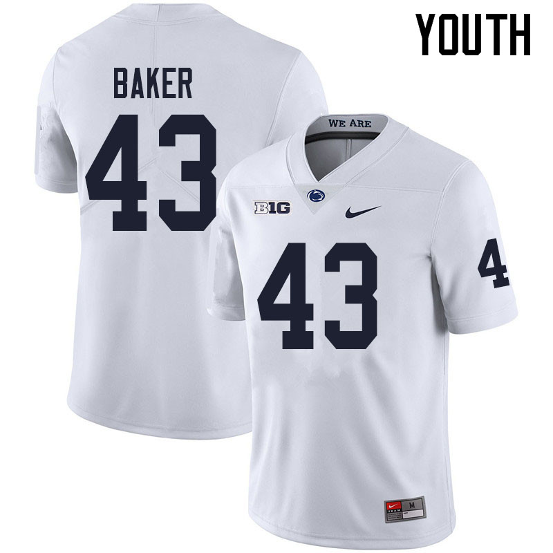 Youth #43 Trevor Baker Penn State Nittany Lions College Football Jerseys Sale-White - Click Image to Close